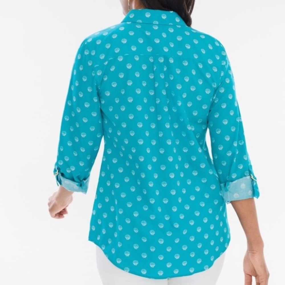 Chicos Button Down Blouse Size Small - image 3